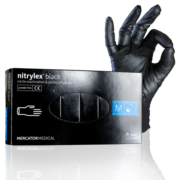 Black powder-free nitrile gloves 100 pcs.