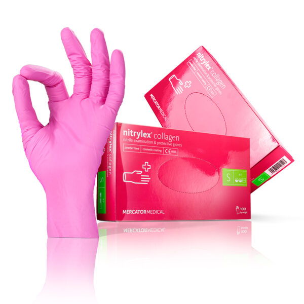 Pink powder-free nitrile gloves 100 pcs.