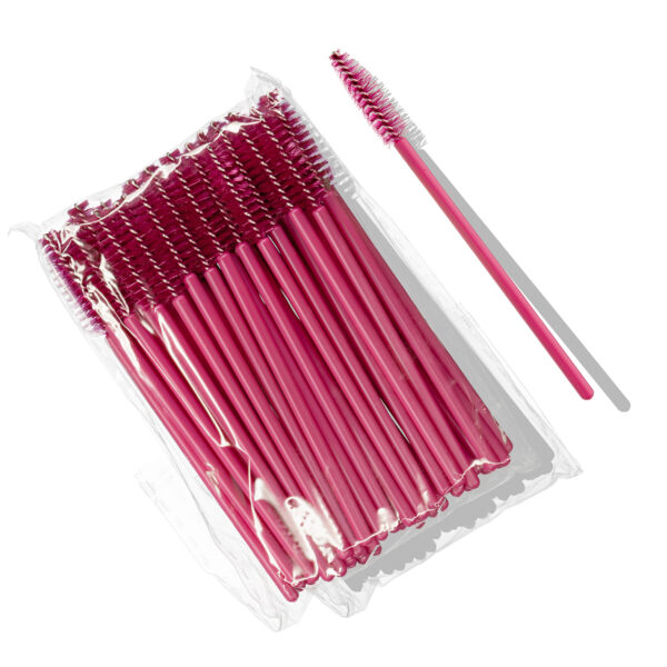 Brushes / pink brushes for eyelashes and eyebrows 50 pcs.