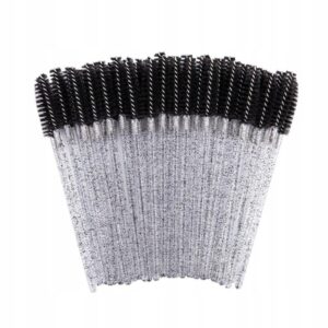 Eyelash Brushes, brocade black crystal 50 pcs