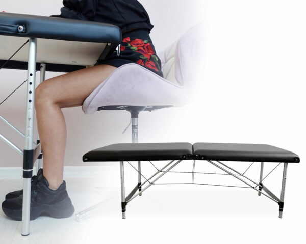 Łóżko z miejscem na nogi Kosmetyczne do Stylizacji Rzęs- Czarne 60 cm