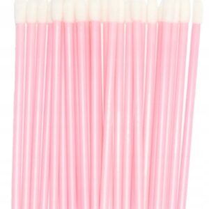 Velor applicators for eyelashes and lips 50 pcs. Pink