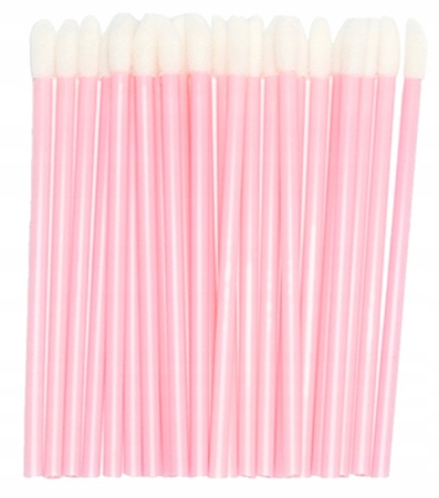 Velor applicators for eyelashes and lips 50 pcs. Pink