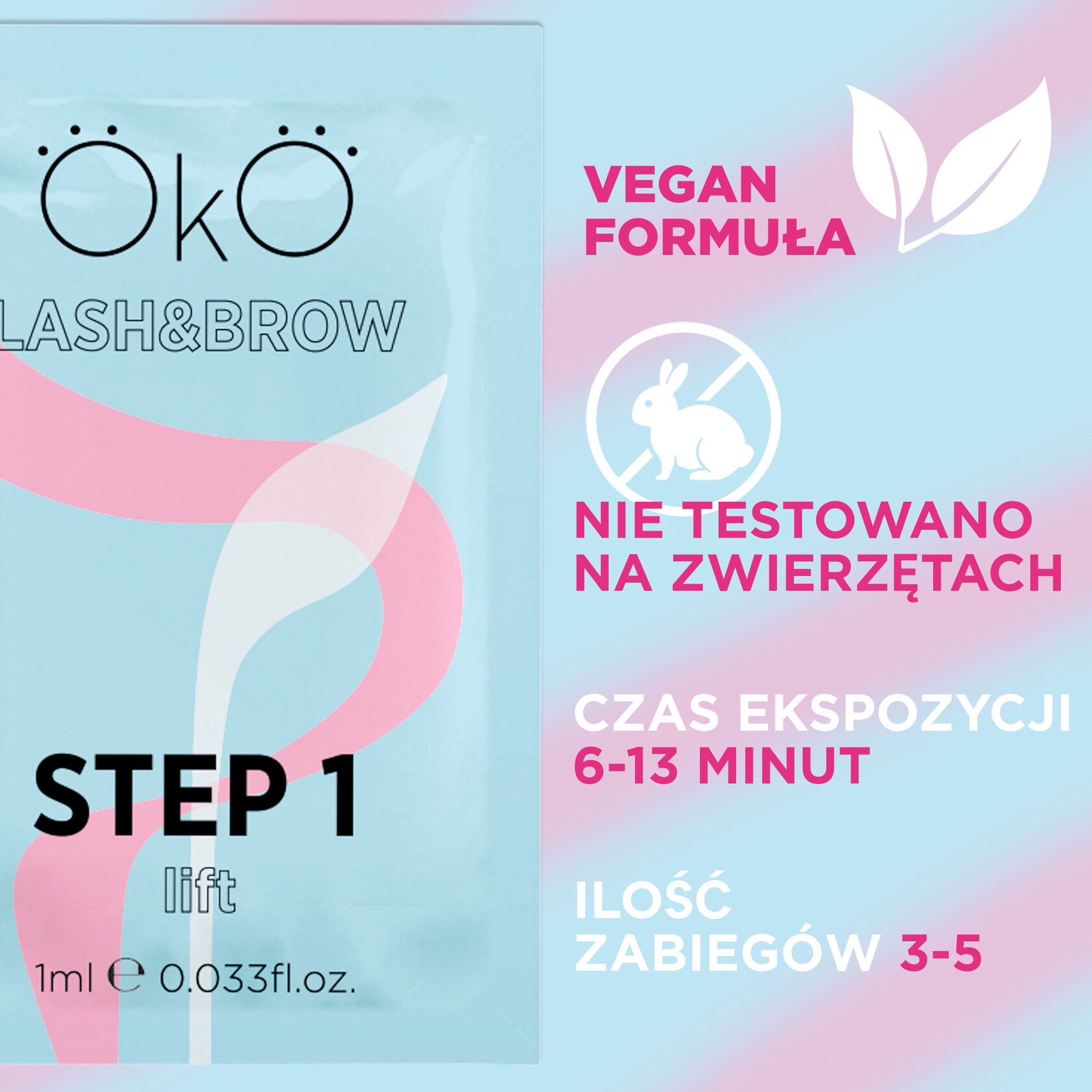 Saszetki do laminacji rzęs i brwi ZESTAW 1-2-3 OKO