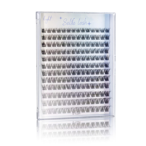 Rzęsy bondingowe LIGHT 168szt od 8-14mm PREMIUM przedłużanie rzęs DIY selfie lash