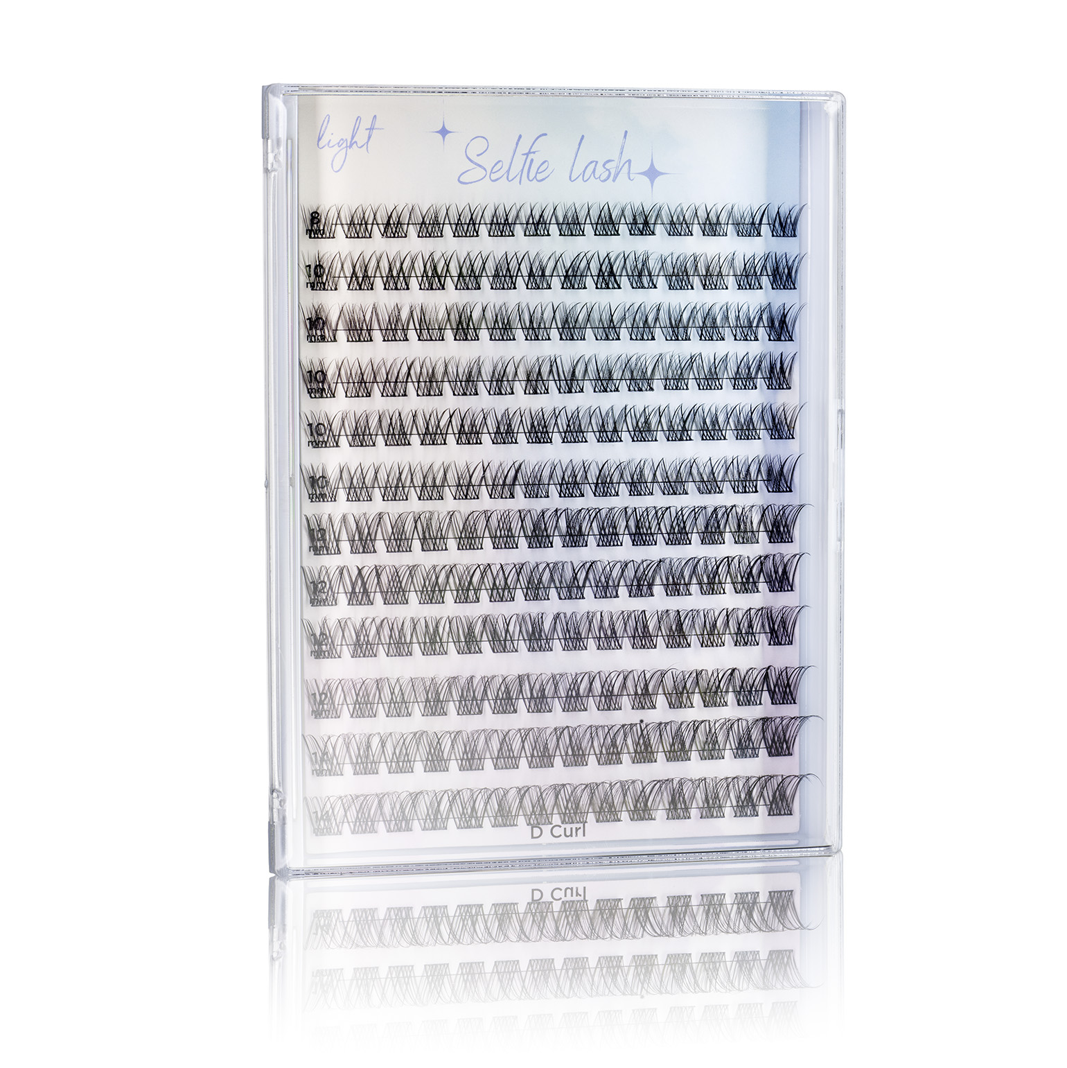 Rzęsy bondingowe LIGHT 168szt od 8-14mm PREMIUM przedłużanie rzęs DIY selfie lash