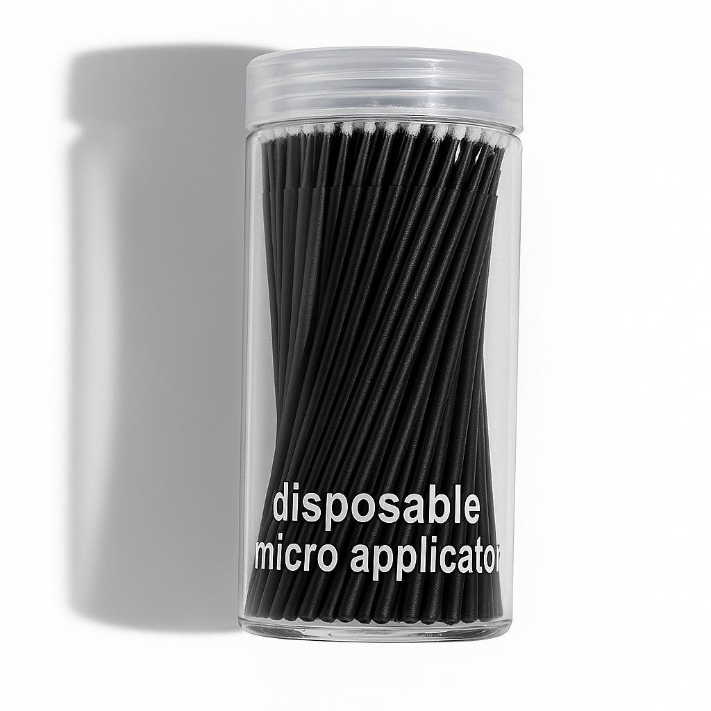 MIKRO APLIKATORY mikroszczoteczki DO RZĘS 10 cm 2,5 mm TUBA 100 SZT
