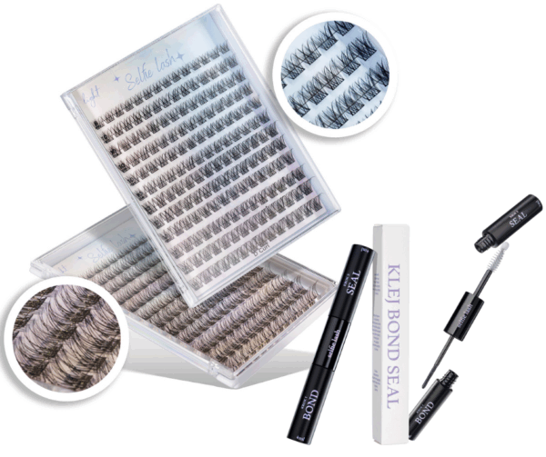Rzęsy bondingowe 168 szt LIGHT PREMIUM DIY selfie lash + SEALER i BONDER